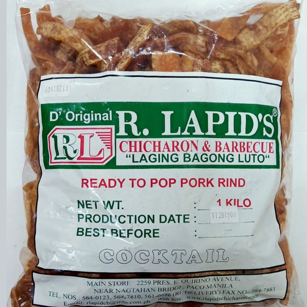 R. Lapid's | Ready-To-Pop Pork Rinds (Chicharon) | Cocktail | 1kg